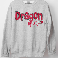 Dragon Spirit -  Fleece Crewneck Sweatshirt ADULT & YOUTH OPTIONS