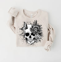 Floral Skull Sweatshirt (T-Shirt option)