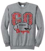 GO Dragons Football (Heather Grey) Crewneck Sweatshirt