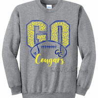 GO GC Cougars Football (Heather Grey) Crewneck Sweatshirt