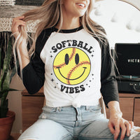 Softball Vibes Raglan 3/4 Sleeve Shirt