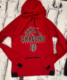 DRAGONS BASKETBALL Hooded Pullover (RED or BLACK)