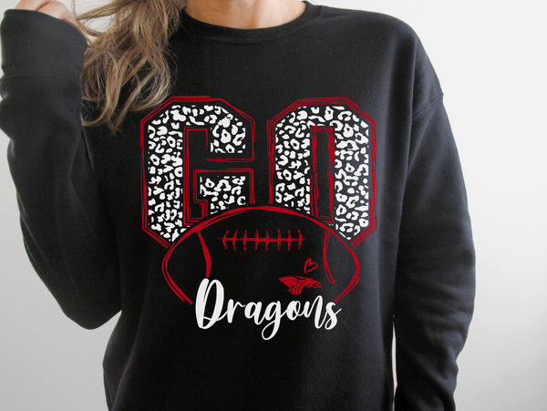 GO Dragons Football Crewneck Sweatshirt (Black)