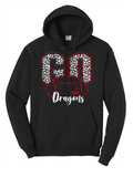 GO Dragons Football Core Fleece Pullover Hooded Sweatshirt (BLACK)