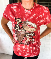 LOVE Football Red Bleached T-Shirt
