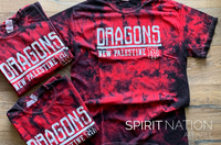 Tie-Dye Dragons Unisex T-Shirt (Black/Red)