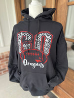 GO Dragons Football Core Fleece Pullover Hooded Sweatshirt (BLACK)