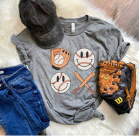 Baseball and Glove Smiley T-Shirt