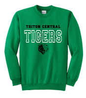 Triton Central TIGERS (Kelly Green) Crewneck Sweatshirt